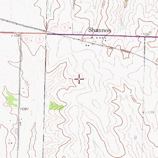 Topographic Map of Shannon Industrial Park, KS