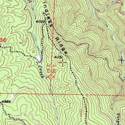 Topographic Map of Windless Ridge, CA