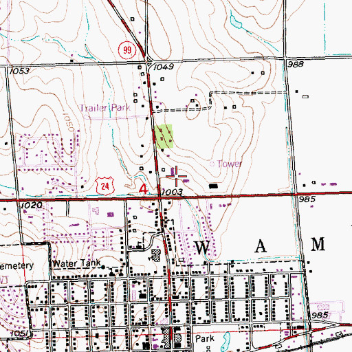 Topographic Map of Wamego Industrial Park, KS