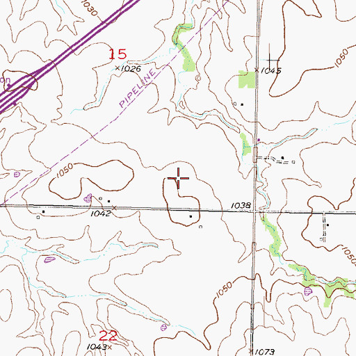 Topographic Map of Waterford Glen Industrial Park, KS