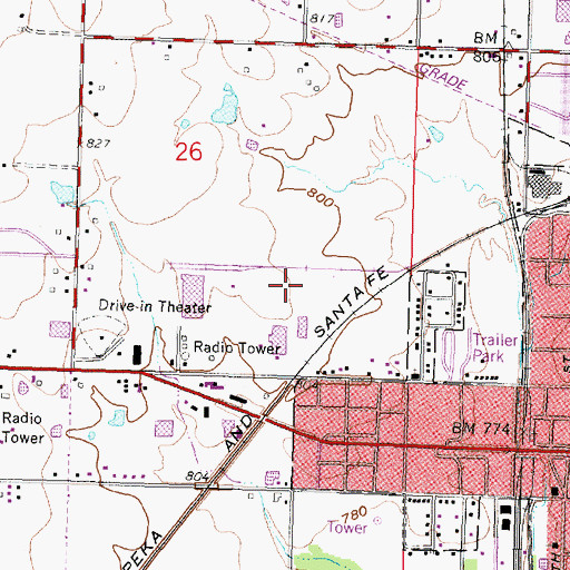 Topographic Map of West Laurel Industrial Park, KS
