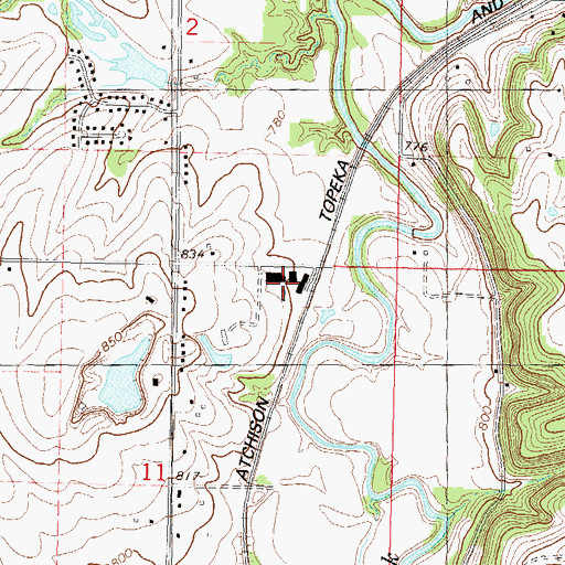 Topographic Map of Woodland Acres Industrial Park, KS