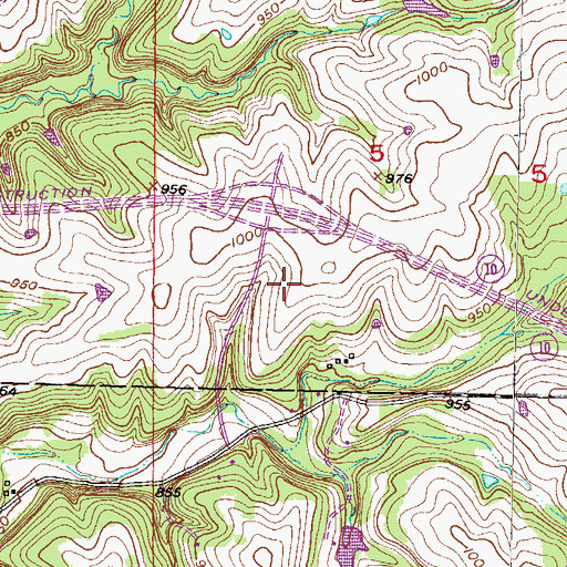 Topographic Map of Cedar Creek Corporate Park East, KS
