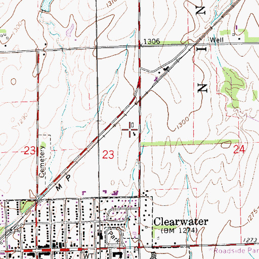Topographic Map of Clearwater Business Park, KS