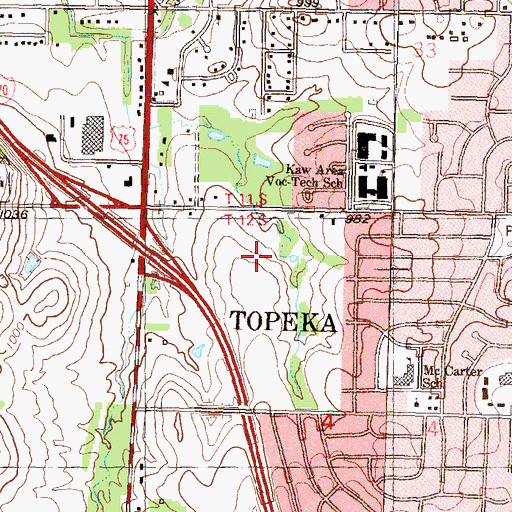 Topographic Map of Corporate Hill, KS