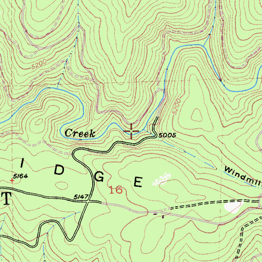 Topographic Map of Windmiller Ravine, CA