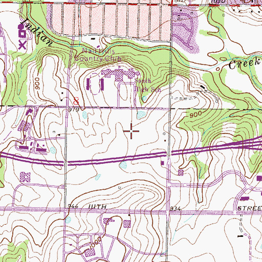 Topographic Map of Highlands Village, KS
