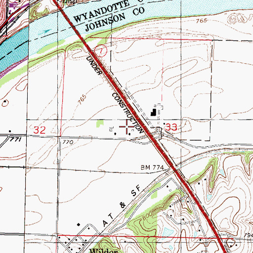Topographic Map of Holliday Business Park, KS