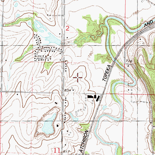 Topographic Map of Millwood Business Park, KS