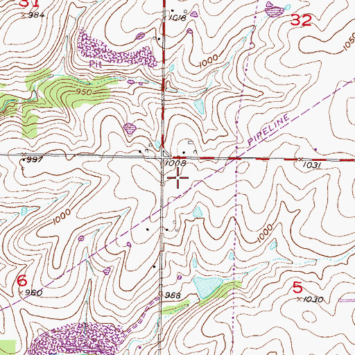 Topographic Map of Renner Ridge Corporate Park, KS