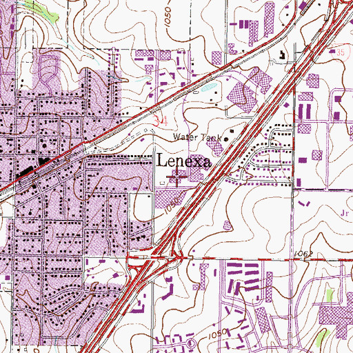 Topographic Map of Rosehill Executive Park, KS