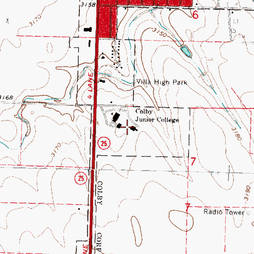 Topographic Map of Colby Community College Gymnasium, KS