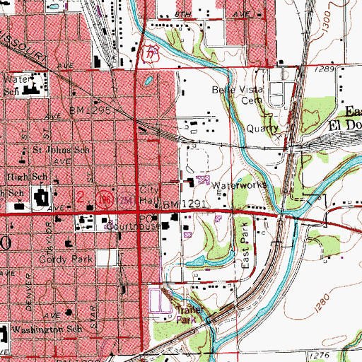 Topographic Map of Butler County Community Building, KS