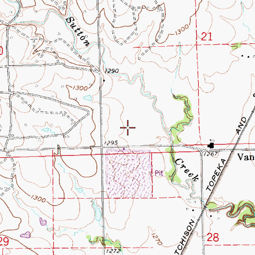 Topographic Map of Butler County Sanitary Landfill, KS