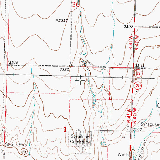 Topographic Map of Hamilton County Landfill, KS