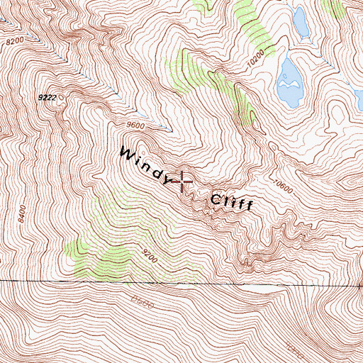 Topographic Map of Windy Cliff, CA