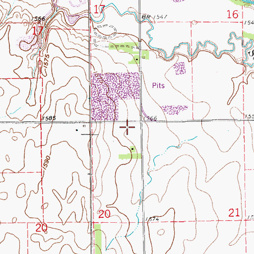 Topographic Map of Reno County Landfill, KS