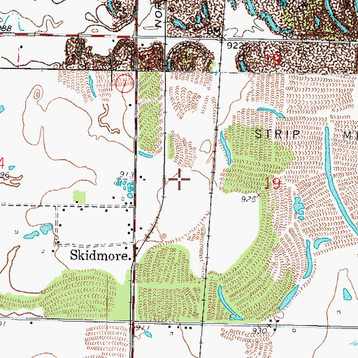 Topographic Map of Wheatland Landfill, KS