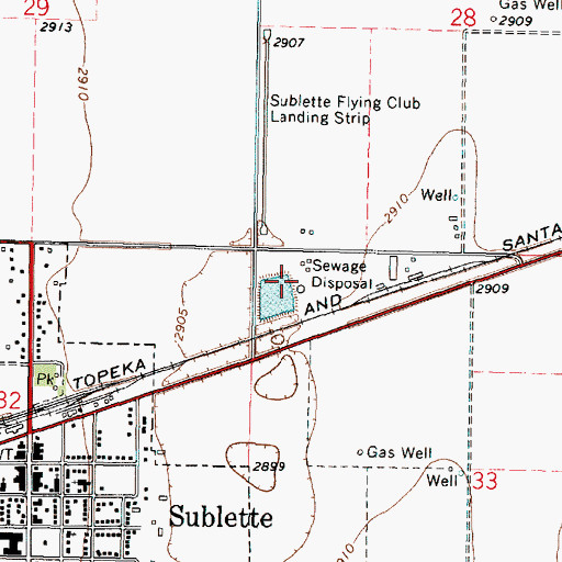 Topographic Map of Haskell County Landfill, KS
