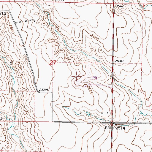 Topographic Map of Meade County Landfill, KS