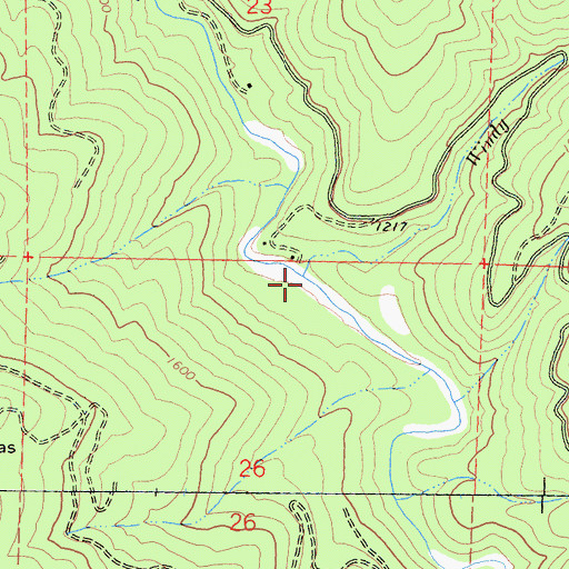 Topographic Map of Windy Creek, CA