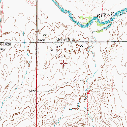 Topographic Map of Russell County Landfill, KS