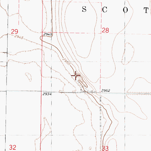 Topographic Map of Scott County Landfill, KS