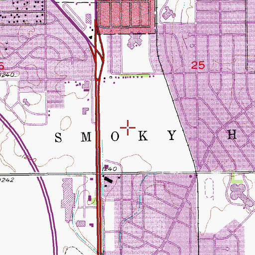 Topographic Map of Central Mall, KS