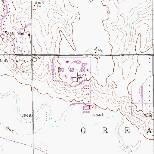 Topographic Map of Barton Community College - F Building, KS