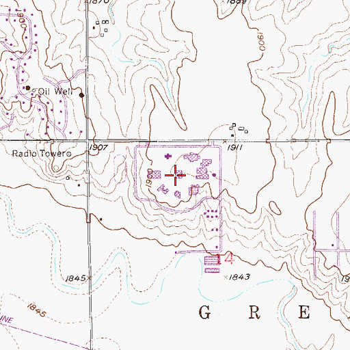 Topographic Map of Barton Community College - L Building, KS