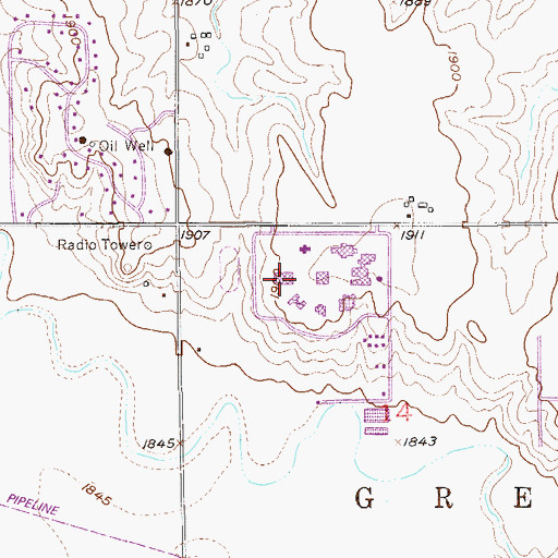 Topographic Map of Barton Community College - P Building, KS