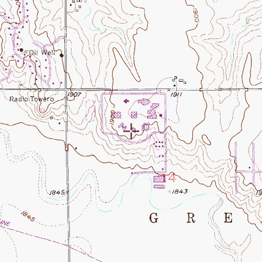 Topographic Map of Barton Community College - U Building, KS