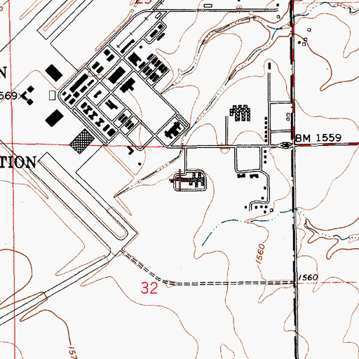 Topographic Map of Hutchinson Community College South Campus Cameron Hall, KS