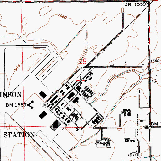 Topographic Map of Hutchinson Community College South Campus Pioneer Hall, KS
