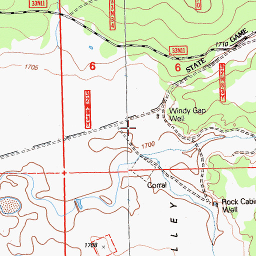 Topographic Map of Windy Gap Well, CA