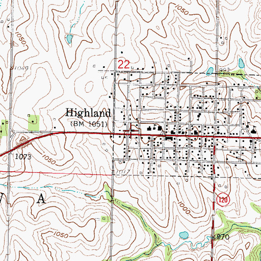 Topographic Map of Highland Community College Jack D Nutt Math and Science Building, KS
