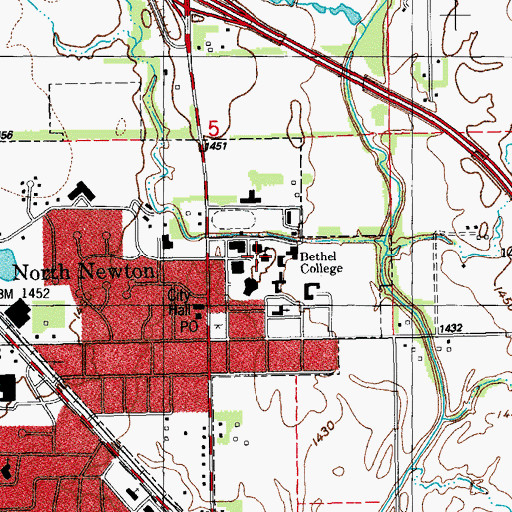 Topographic Map of Bethel College Administration Building, KS