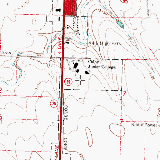 Topographic Map of Colby Community College Cultural Arts Center, KS