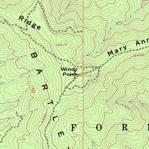 Topographic Map of Windy Point, CA