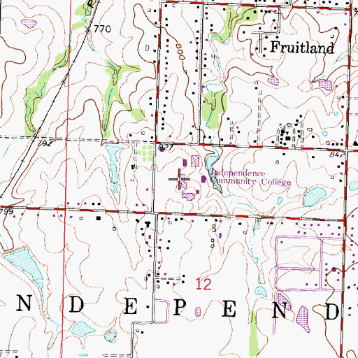 Topographic Map of Independence Community College Academic Building, KS