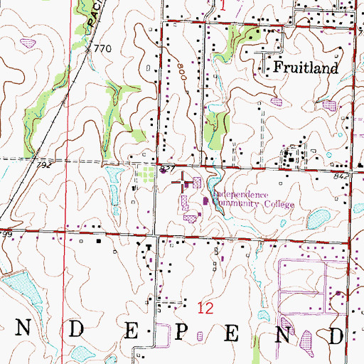 Topographic Map of Independence Community College Administration Building, KS