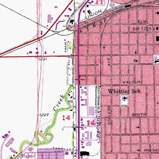 Topographic Map of North Central Kansas Chapter of the American Red Cross, KS