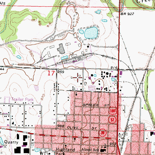Topographic Map of Chanute Electric Department Plant Number 2, KS