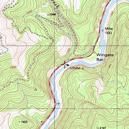 Topographic Map of Wingate Creek, CA
