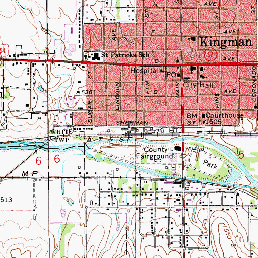 Topographic Map of Kingman Municipal Power Plant, KS