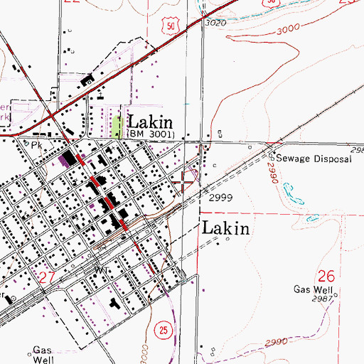 Topographic Map of Lakin Power Plant, KS