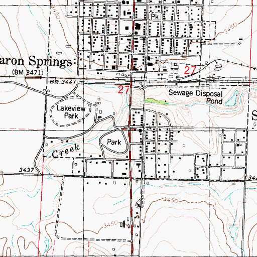 Topographic Map of Sharon Springs Municipal Power Plant, KS