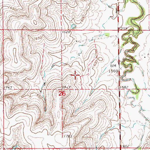 Topographic Map of Smoky Hills Wind Farm, KS