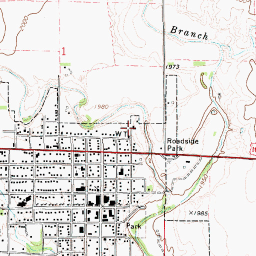 Topographic Map of Ashland Municipal Power Plant, KS