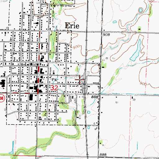 Topographic Map of Erie Power Plant, KS